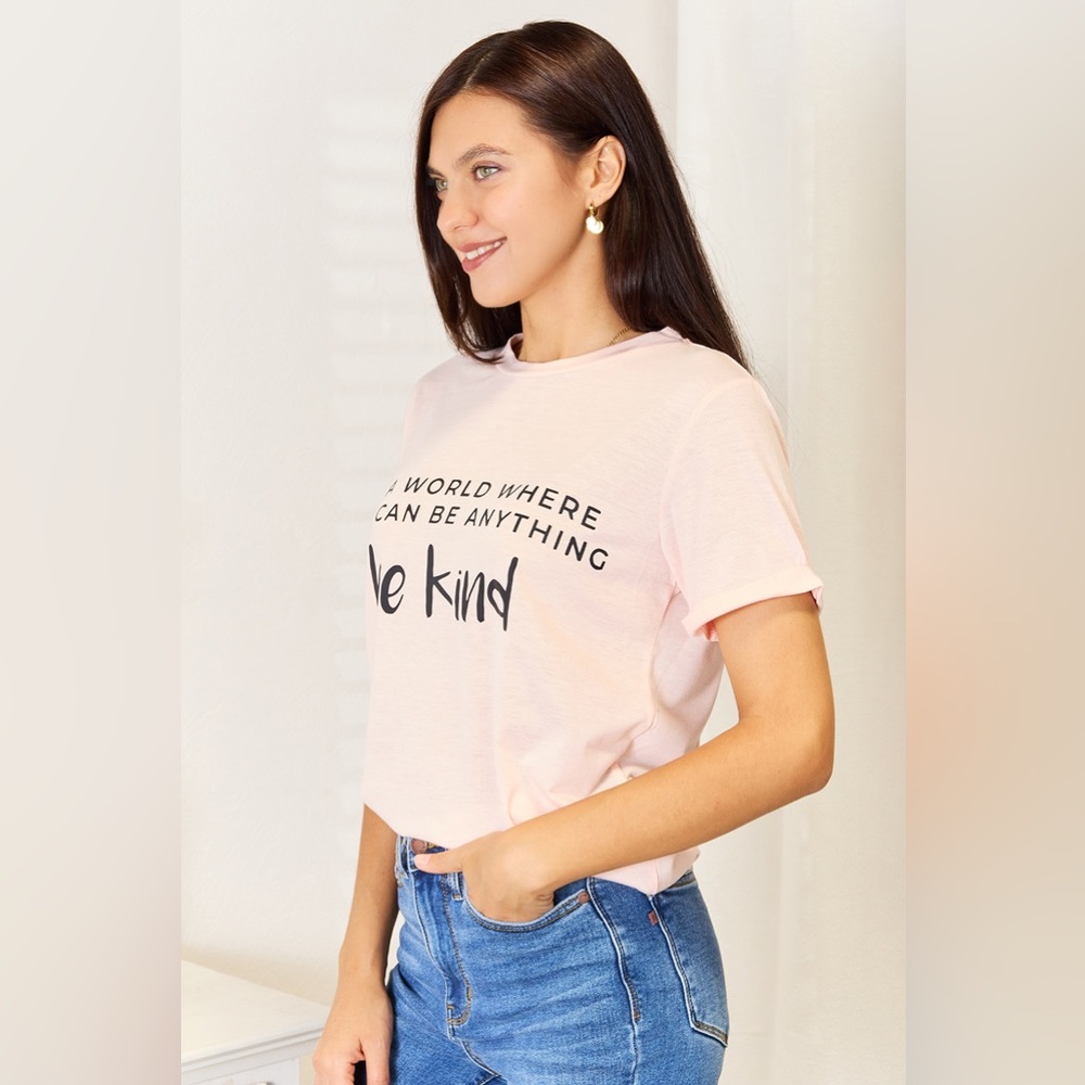 NEW**-Simply Love Slogan Graphic Cuffed T-Shirt OFFERS WELCOME - Picture 5 of 6